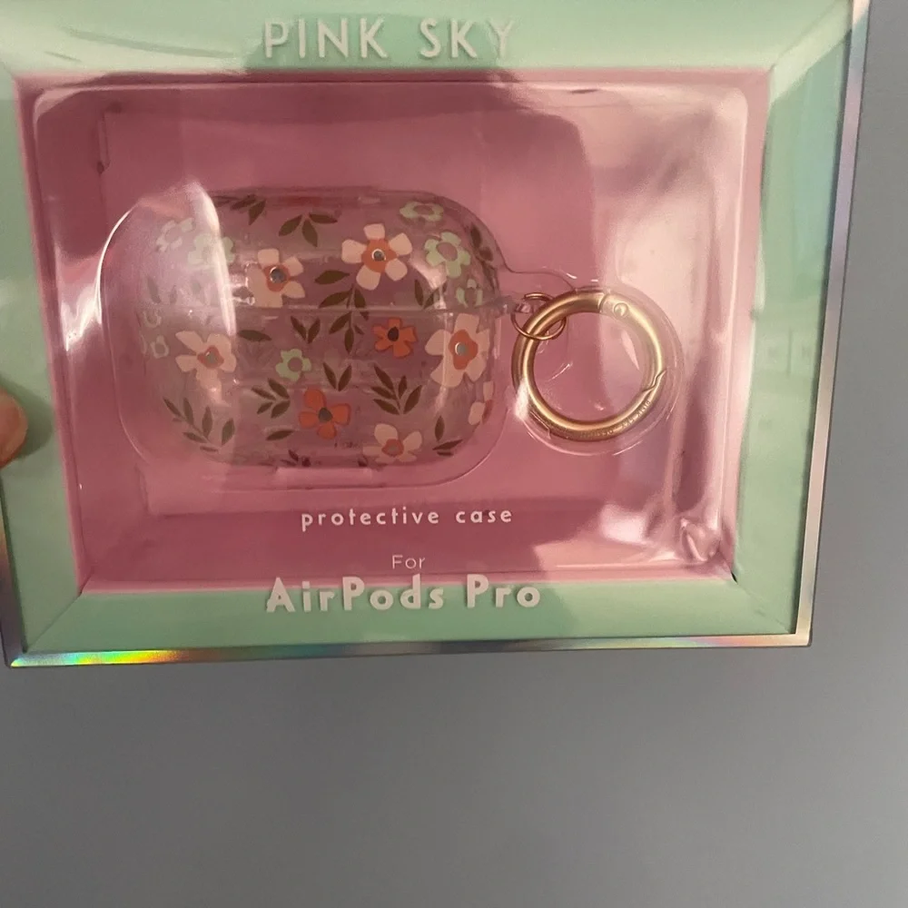 Pink Sky AirPods Plus carrying case